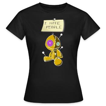HATE PEOPLE - Frauen T-Shirt - Schwarz - Vorne - AI Model Female 172 dark (172cm)
