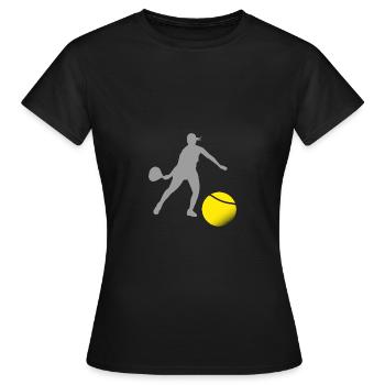 Femme Padel - T-shirt Femme - noir - Devant - AI Model Female 172 dark (172cm)