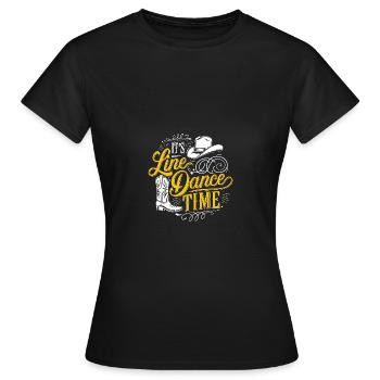 Line Dance Zeit Line Dancing Tanzen - Frauen T-Shirt - Schwarz - Vorne - AI Model Female 172 dark (172cm)