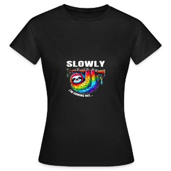 lentement je sors - T-shirt Femme - noir - Devant - AI Model Female 172 dark (172cm)