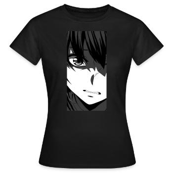Anime Manga Minimalist Art - Women's T-Shirt - black - Front - AI Model Female 172 dark (172cm)
