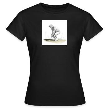 Golfspieler mit Minischläger - Frauen T-Shirt - Schwarz - Vorne - AI Model Female 172 dark (172cm)
