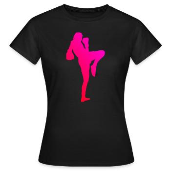 Boxe Thaï Femmes Boxe Thaï Muay Thai Boxe Thaï - T-shirt Femme - noir - Devant - AI Model Female 172 dark (172cm)