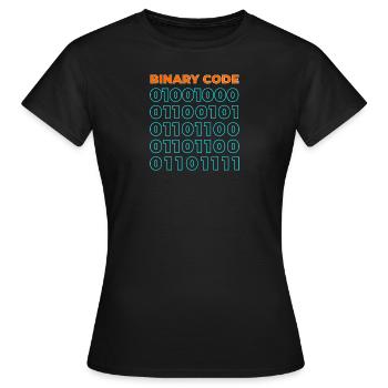 Binary code - Women's T-Shirt - black - Front - AI Model Female 172 dark (172cm)