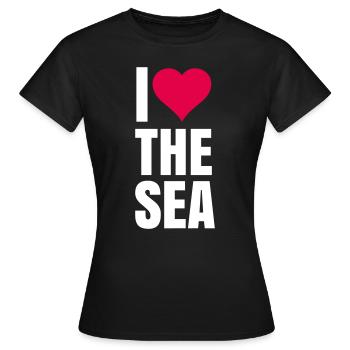 I love the sea - Women's T-Shirt - black - Front - AI Model Female 172 dark (172cm)