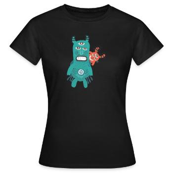 Hallowee n581 - Women's T-Shirt - black - Front - AI Model Female 172 dark (172cm)
