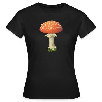 Fliegenpilz - Frauen T-Shirt - Schwarz - Vorne - AI Model Female 172 dark (172cm)