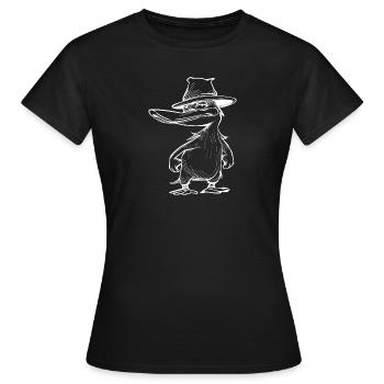 Schnabeltier Cartoon - Frauen T-Shirt - Schwarz - Vorne - AI Model Female 172 dark (172cm)