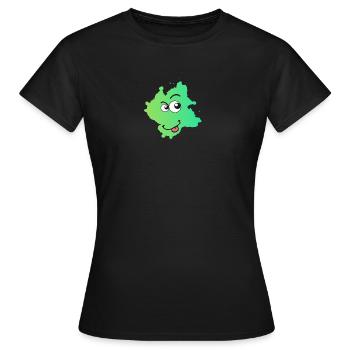 Kleksi© - The stain with style #21 - Women's T-Shirt - black - Front - AI Model Female 172 dark (172cm)