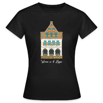 Werne a. d. Lippe, Historisches Rathaus - Frauen T-Shirt - Schwarz - Vorne - AI Model Female 172 dark (172cm)