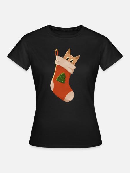 Süßes Kätzchen in Stiefel - Frauen T-Shirt - Schwarz