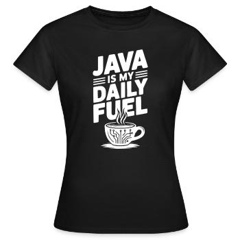 Java ist mein täglicher Treibstoff - Frauen T-Shirt - Schwarz - Vorne - AI Model Female 172 dark (172cm)