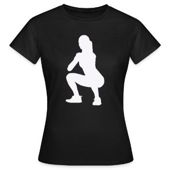 Frau Silhouette Squat - Frauen T-Shirt - Schwarz - Vorne - AI Model Female 172 dark (172cm)