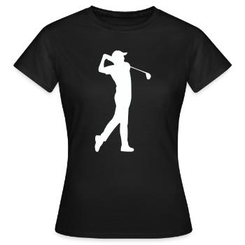 Silhouette du golfeur en swing - T-shirt Femme - noir - Devant - AI Model Female 172 dark (172cm)