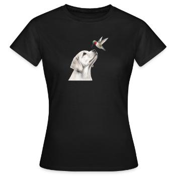 Motif des chiens crayons du colibri labrador - T-shirt Femme - noir - Devant - AI Model Female 172 dark (172cm)