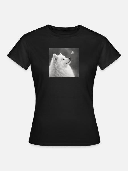 Samojede Motiv für Hundeliebhaber Zwerkspitz - Frauen T-Shirt - Schwarz