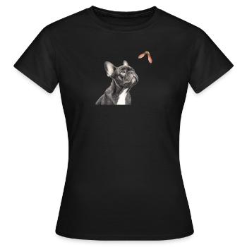 French Bulldog Nature Motif Gift - Women's T-Shirt - black - Front - AI Model Female 172 dark (172cm)