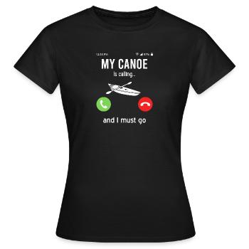 Kanu Kajak Rudern Vintage Adventure Outdoor Sprüch - Frauen T-Shirt - Schwarz - Vorne - AI Model Female 172 dark (172cm)