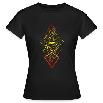 Ornamentale Bienen geometrische Kunst - Frauen T-Shirt - Schwarz - Vorne - AI Model Female 172 dark (172cm)
