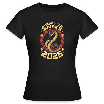 Chinesisches Neujahr - Schlange 2025 - Frauen T-Shirt - Schwarz - Vorne - AI Model Female 172 dark (172cm)