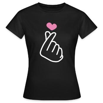 K Pop Finger Korean Pop K-Pop Snap Music Geschenk - Frauen T-Shirt - Schwarz - Vorne - AI Model Female 172 dark (172cm)