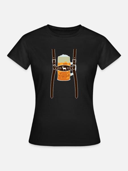 Lederhose & Bier - Frauen T-Shirt - Schwarz