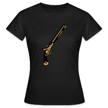 Alte Waffe Waffe Revolver - Frauen T-Shirt - Schwarz - Vorne - AI Model Female 172 dark (172cm)