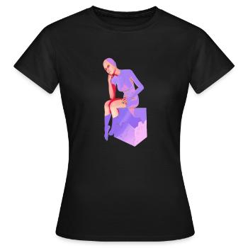 The thinker, female thinker - Women's T-Shirt - black - Front - AI Model Female 172 dark (172cm)