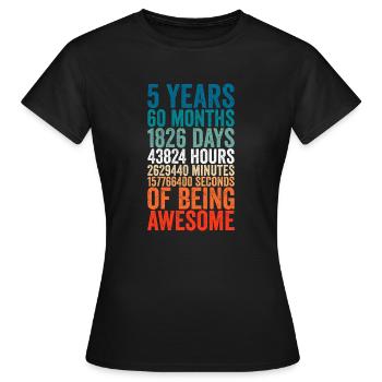 5th anniversary gift, 5th wedding anniversary gift - Frauen T-Shirt - Schwarz - Vorne - AI Model Female 172 dark (172cm)
