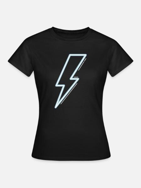 Neon blue flash light - Frauen T-Shirt - Schwarz