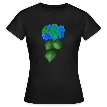 Hortensie Pflanze Blume bunt Frühling Natur - Frauen T-Shirt - Schwarz - Vorne - AI Model Female 172 dark (172cm)