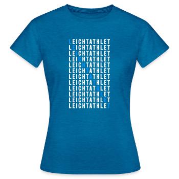 Leichtathlet - Frauen T-Shirt - Antikblaues Saphir meliert - Vorne - AI Model Female 172 dark (172cm)