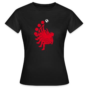 Fallrückzieher Fußball Fußballer Elfmeter Spieler - Frauen T-Shirt - Schwarz - Vorne - AI Model Female 172 dark (172cm)