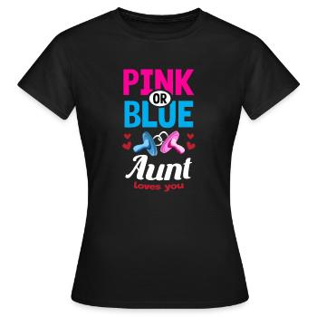 La tante rose ou bleue vous aime Le genre révèle la fête - T-shirt Femme - noir - Devant - AI Model Female 172 dark (172cm)