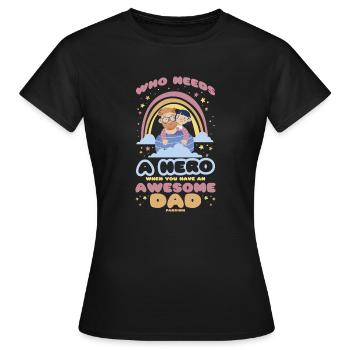Père et fille - T-shirt Femme - noir - Devant - AI Model Female 172 dark (172cm)