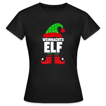 Weinachten Weihnachtself Elfe Elf Elfen - Frauen T-Shirt - Schwarz - Vorne - AI Model Female 172 dark (172cm)
