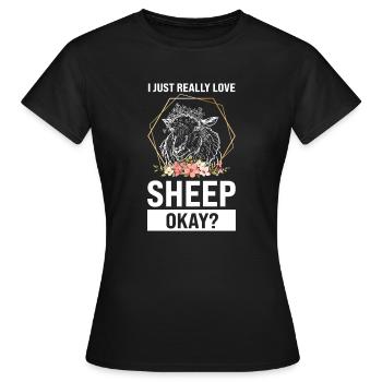 Schafe Schafhalter Geschenk - Frauen T-Shirt - Schwarz - Vorne - AI Model Female 172 dark (172cm)