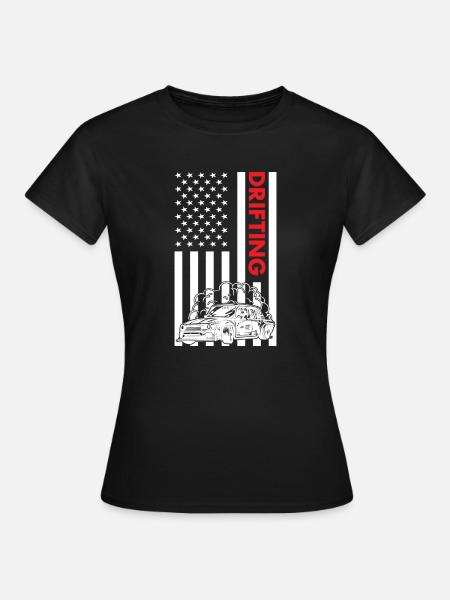 Sport Us Flag Drifting - Frauen T-Shirt - Schwarz