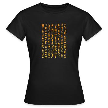 Hiéroglyphes Design pour un passionné de la vieille Egypte - T-shirt Femme - noir - Devant - AI Model Female 172 dark (172cm)