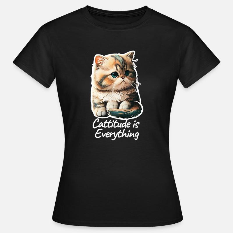 Cattitude is Everything - Women's T-Shirt - black