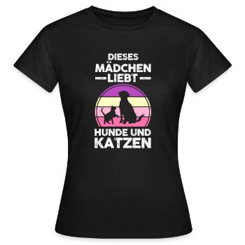 Katzen Katzenliebhaber Hundeliebhaber Hunde - Frauen T-Shirt - Schwarz - Vorne - AI Model Female 172 dark (172cm)