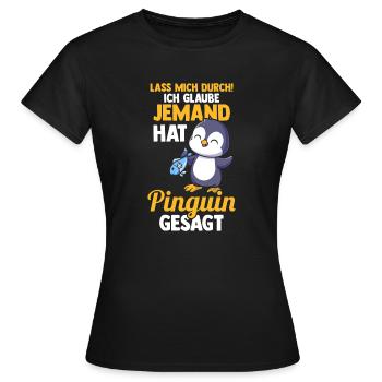 Pinguin - Frauen T-Shirt - Schwarz - Vorne - AI Model Female 172 dark (172cm)