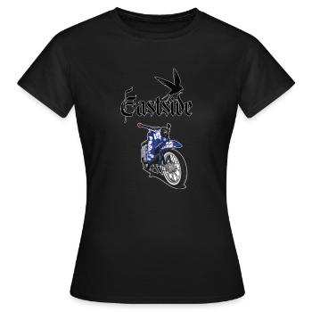Accordage Schwalbe (bleu) // Illustration - T-shirt Femme - noir - Devant - AI Model Female 172 dark (172cm)