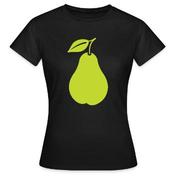 Birne - Frauen T-Shirt - Schwarz - Vorne - AI Model Female 172 dark (172cm)