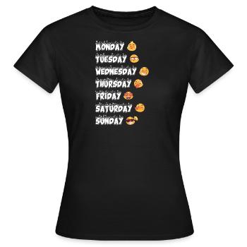 Emoji journées de la semaine émotions Mondemojitag - T-shirt Femme - noir - Devant - AI Model Female 172 dark (172cm)