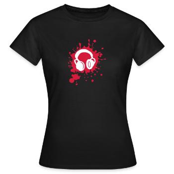 Kopfhörer - Headphones - Frauen T-Shirt - Schwarz - Vorne - AI Model Female 172 dark (172cm)