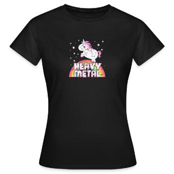 Cool Ironic Heavy Metal Music Unicorn - Women's T-Shirt - black - Front - AI Model Female 172 dark (172cm)