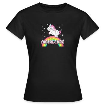 musique metalcore ironique cool Unicorn - T-shirt Femme - noir - Devant - AI Model Female 172 dark (172cm)