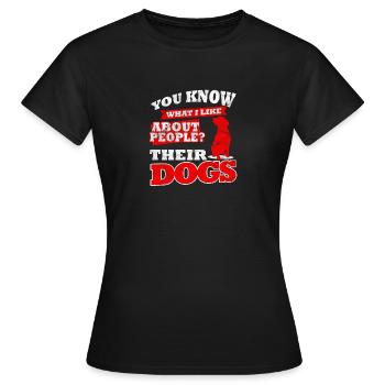 Distressed - An Menschen mag ich ihre Hunde - Frauen T-Shirt - Schwarz - Vorne - AI Model Female 172 dark (172cm)
