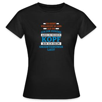 Orientierungslauf Sportart - Frauen T-Shirt - Schwarz - Vorne - AI Model Female 172 dark (172cm)